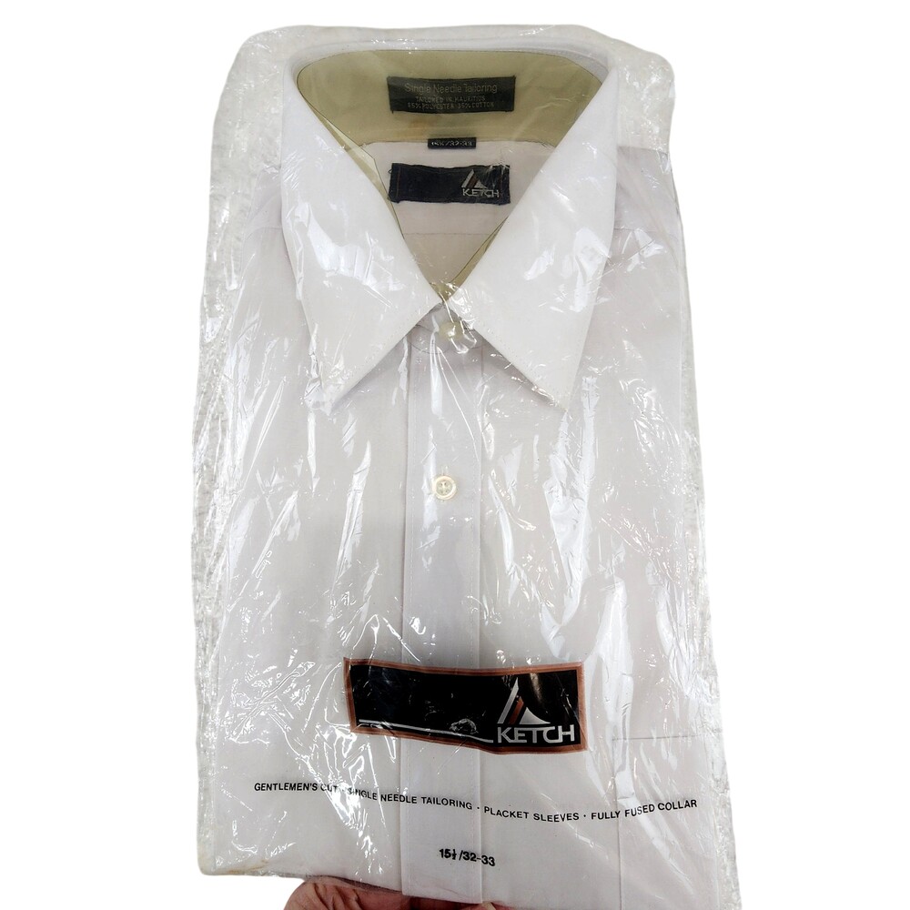Ketch Shirt Mens 15.5 32/33 White Dress Single Needle Tailoring Point Collar